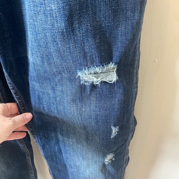 m1858 Women's Overalls Distressed Ripped Denim Dark Blue Size M - Picture 5 of 11